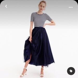 J. Crew Navy Blue Tulle Ball Skirt